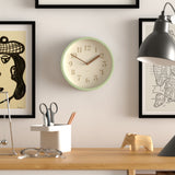Jones Clocks green analogue wall clock 20cm diameter, UK version