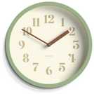 Jones Clocks green analogue wall clock 20cm diameter, UK version