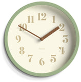 Jones Clocks green analogue wall clock 20cm diameter, UK version