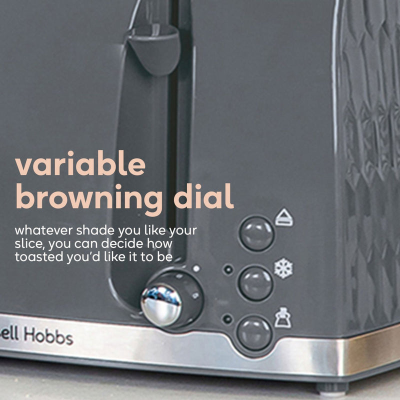 Russell Hobbs Honeycomb 4 slice toaster grey (British brand)