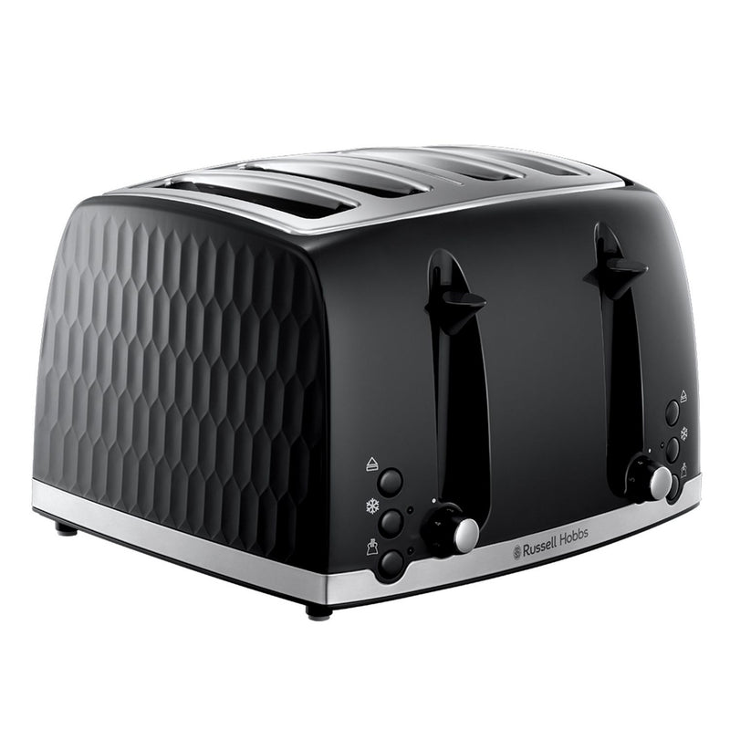 Russell Hobbs Honeycomb 4-slice toaster black, imported from the UK