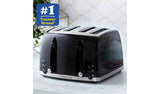 Russell Hobbs Honeycomb 4-slice toaster black, imported from the UK