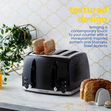 Russell Hobbs Honeycomb 4-slice toaster black, imported from the UK