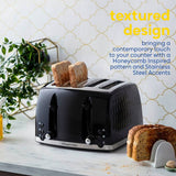 Russell Hobbs Honeycomb 4-slice toaster black, imported from the UK