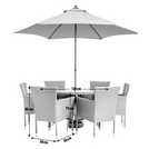 Argos Home grey 6-seater rattan effect patio set - British product