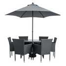 Argos Home grey 6-seater rattan effect patio set - British product
