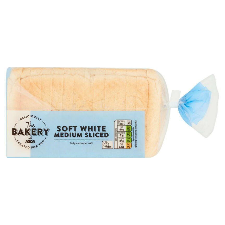 The BAKERY at ASDA Soft White Medium Sliced Bread 400g GOODS ASDA