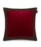 Etro wool-blend embroidered paisley-trim cushion 45cm - British product