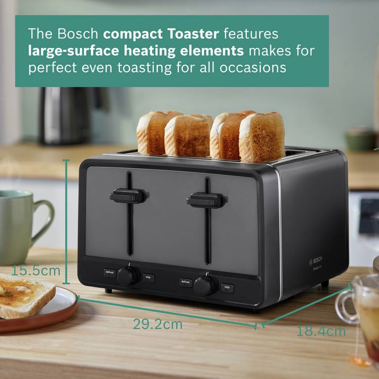 Bosch Designline Egro 4 Slice Toaster anthracite (British brand)