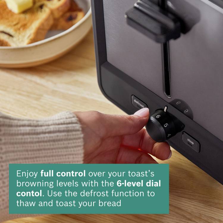 Bosch Designline Egro 4 Slice Toaster anthracite (British brand)