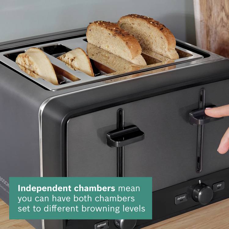 Bosch Designline Egro 4 Slice Toaster anthracite (British brand)