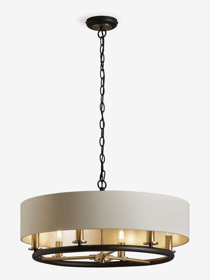 Black chandelier ceiling light 6-light Hudson - British product