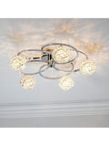 Gallery Home chrome flush ceiling light 5-light (British brand)