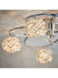 Gallery Home chrome flush ceiling light 5-light (British brand)
