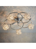 Gallery Home chrome flush ceiling light 5-light (British brand)