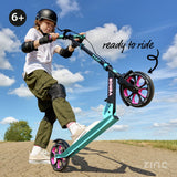 Zinc Verge Pro foldable big wheel scooter pink and blue - British product