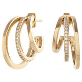 Olivia Burton 18ct gold plated cubic zirconia hoop earrings, UK version
