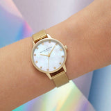 Olivia Burton Classics white and gold mesh watch - British product