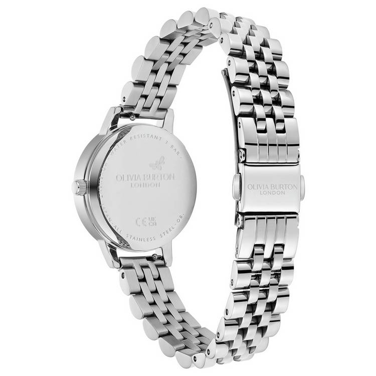 Olivia Burton watch mother-of-pearl dial 30mm silver bracelet, UK version