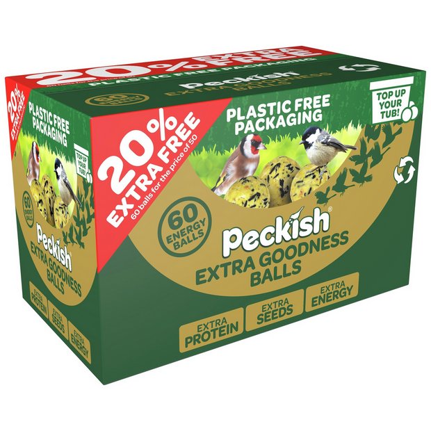 Peckish Extra Goodness Energy Balls 50 tub, imported from the UK