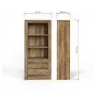 GFW Canyon 2 drawer deep bookcase in oak finish, UK version