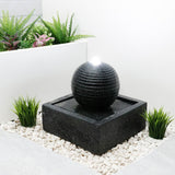 Gardenwize solar water feature black ball 36.5cm square, UK version