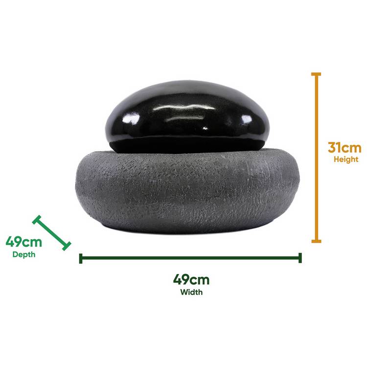 Gardenwize solar pebble water feature 32cm - British product