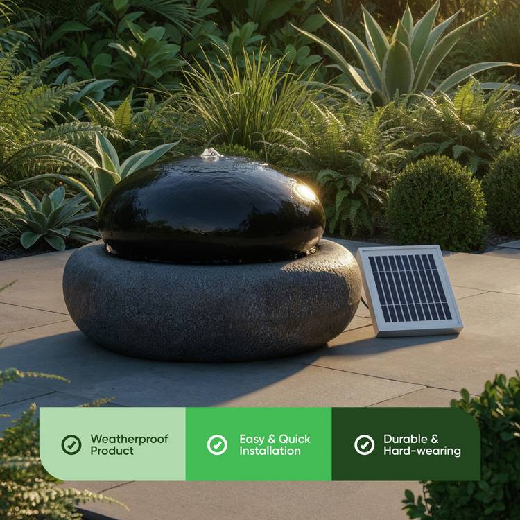 Gardenwize solar pebble water feature 32cm - British product