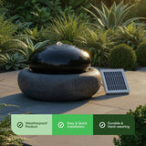 Gardenwize solar pebble water feature 32cm - British product