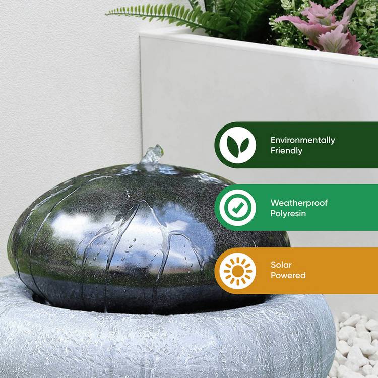 Gardenwize solar pebble water feature 32cm - British product