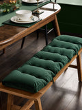 Olive Green Velvet Padded Bench Cushion