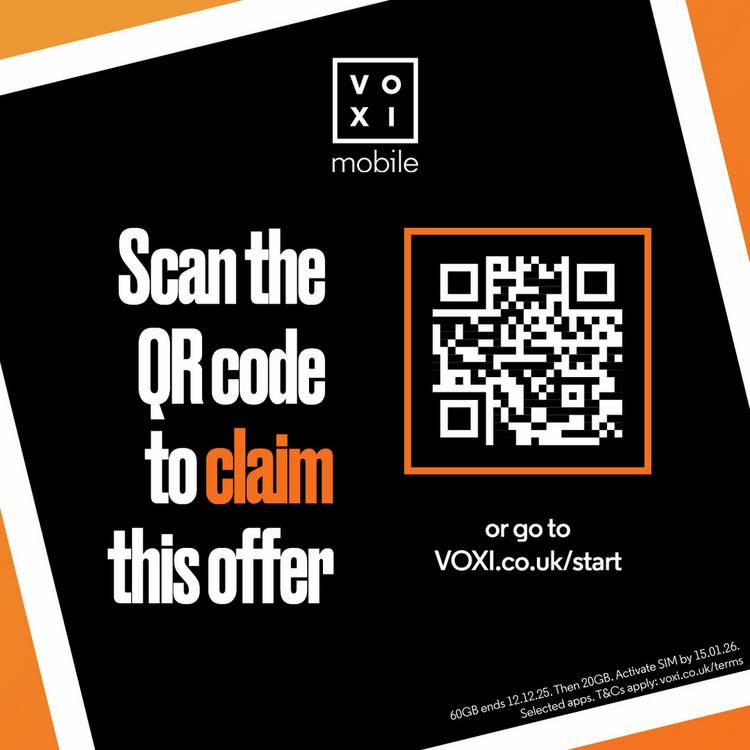 VOXI 25GB 30 day pay as you go SIM card, UK version