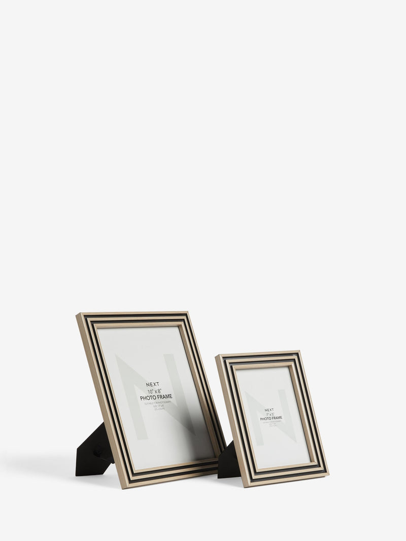 Natural and black two tone photo frame set of two (British brand)