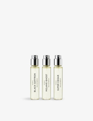 Byredo La Sélection Boisée fragrance set, three 12ml bottles (British brand)