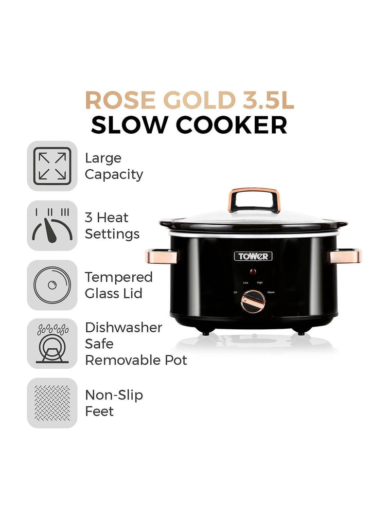 Tower Black Rose Gold slow cooker 3.5L (British brand)