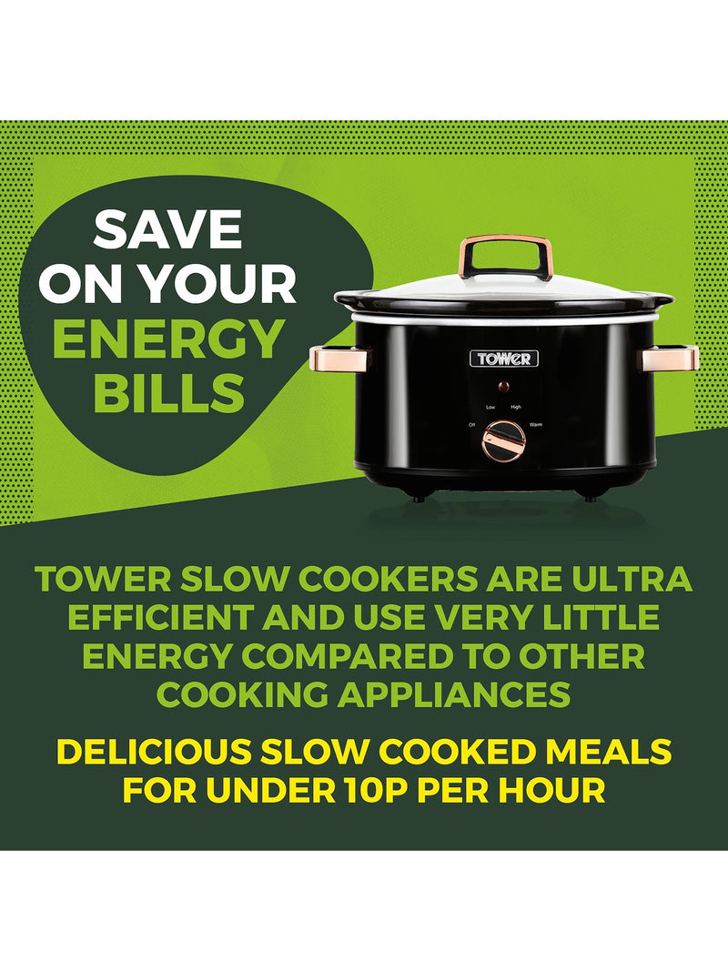 Tower Black Rose Gold slow cooker 3.5L (British brand)