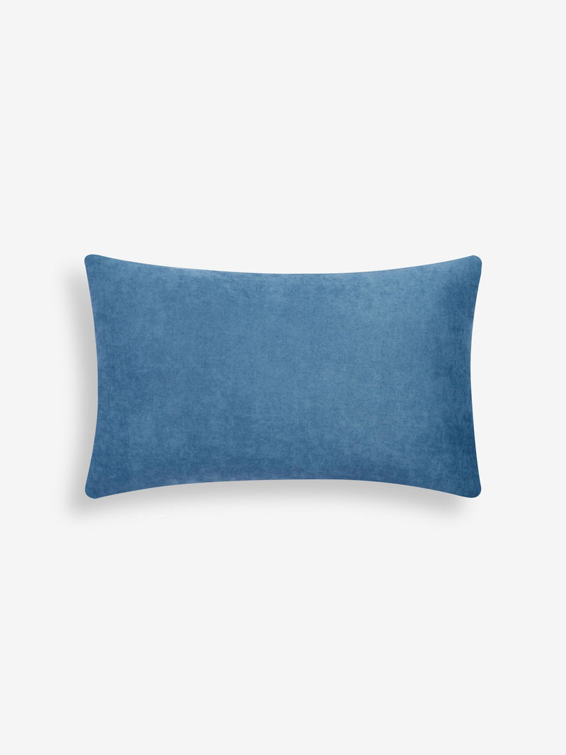 Blue haze velvet stripe cushion 40x59cm - British product