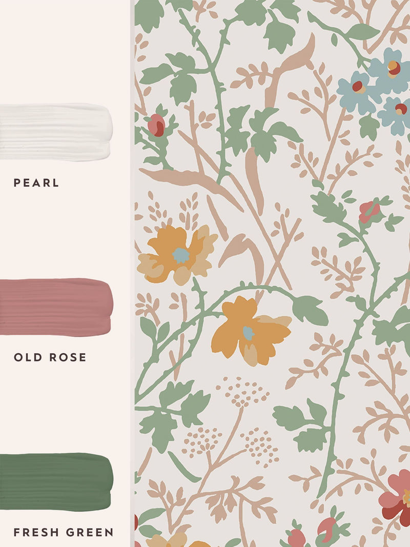Laura Ashley wallpaper Antique Pink Shropshire Posy 10m (British brand)