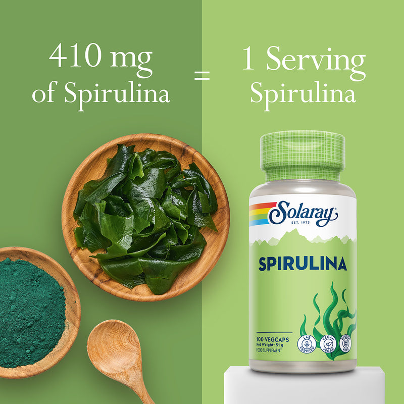 Solaray Spirulina Algae 100 capsules - British product