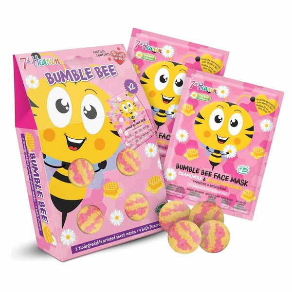 7th Heaven Bumble Bee face mask and bath bomb set (British brand)