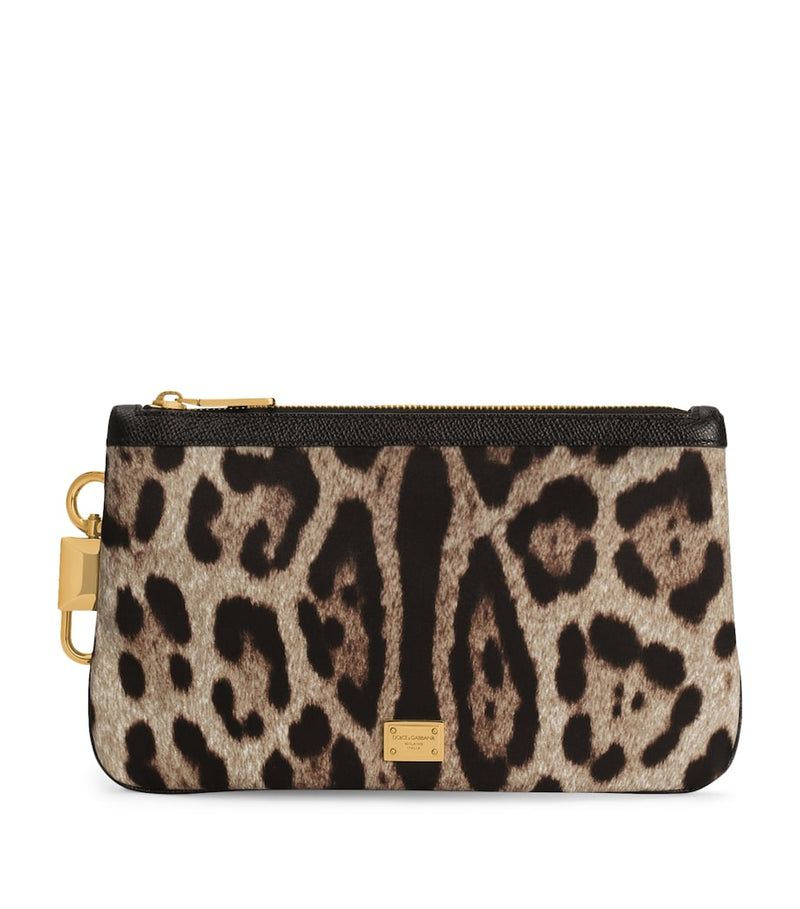 Dolce&Gabbana leopard print pouch 14x24cm, imported from the UK