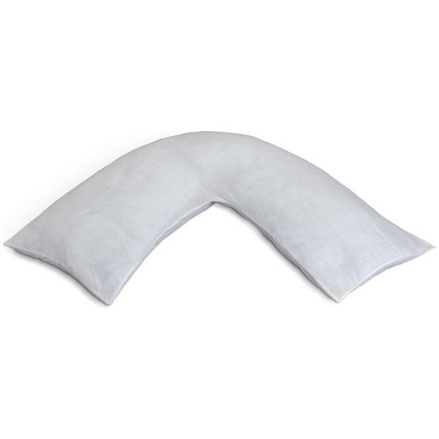 Habitat V Shaped Support Pillow White 92x41cm, UK version