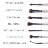 Nanshy eye brush set 7pcs white bristles, imported from the UK