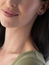 Next Beaverbrooks Black Cubic Zirconia Stud Earrings in Sterling Silver 6mm- Buy online at McGrocer