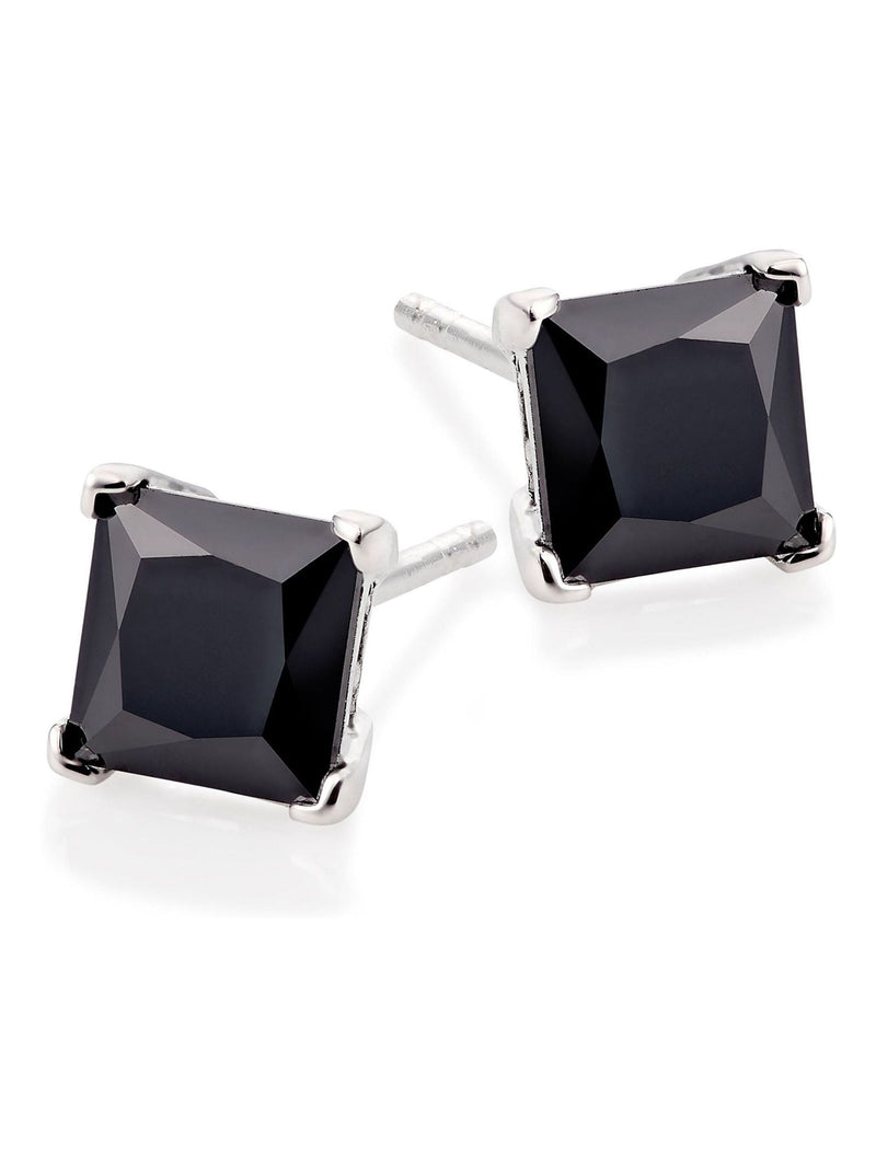 Beaverbrooks Black Cubic Zirconia Stud Earrings 6mm - British product