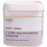 M&S 1L Square Flip-TightKitchen Storage, White Mix