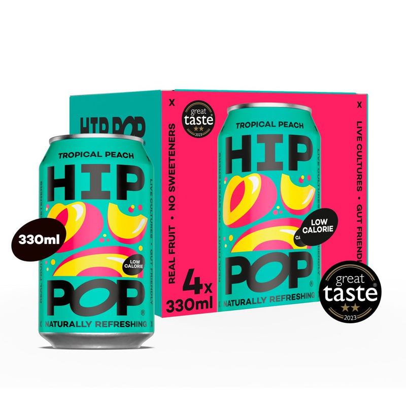 Hip Pop Tropical Peach Living Soda 4 x 330ml