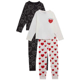M&S Pure Cotton Heart Pyjamas, 8-9 Years, Ivory