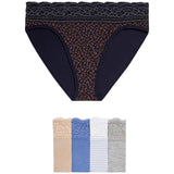 M&S Womens Cotton Printed Bikini Knickers, Size 10, Multi