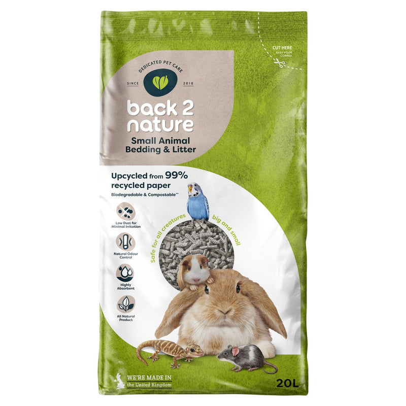 Back 2 Nature Small Animal Paper Bedding/Litter 20L